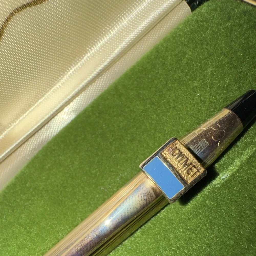Cross Metal Ballpoint Pen Gold Trim w/ Green Case 10k gold filled